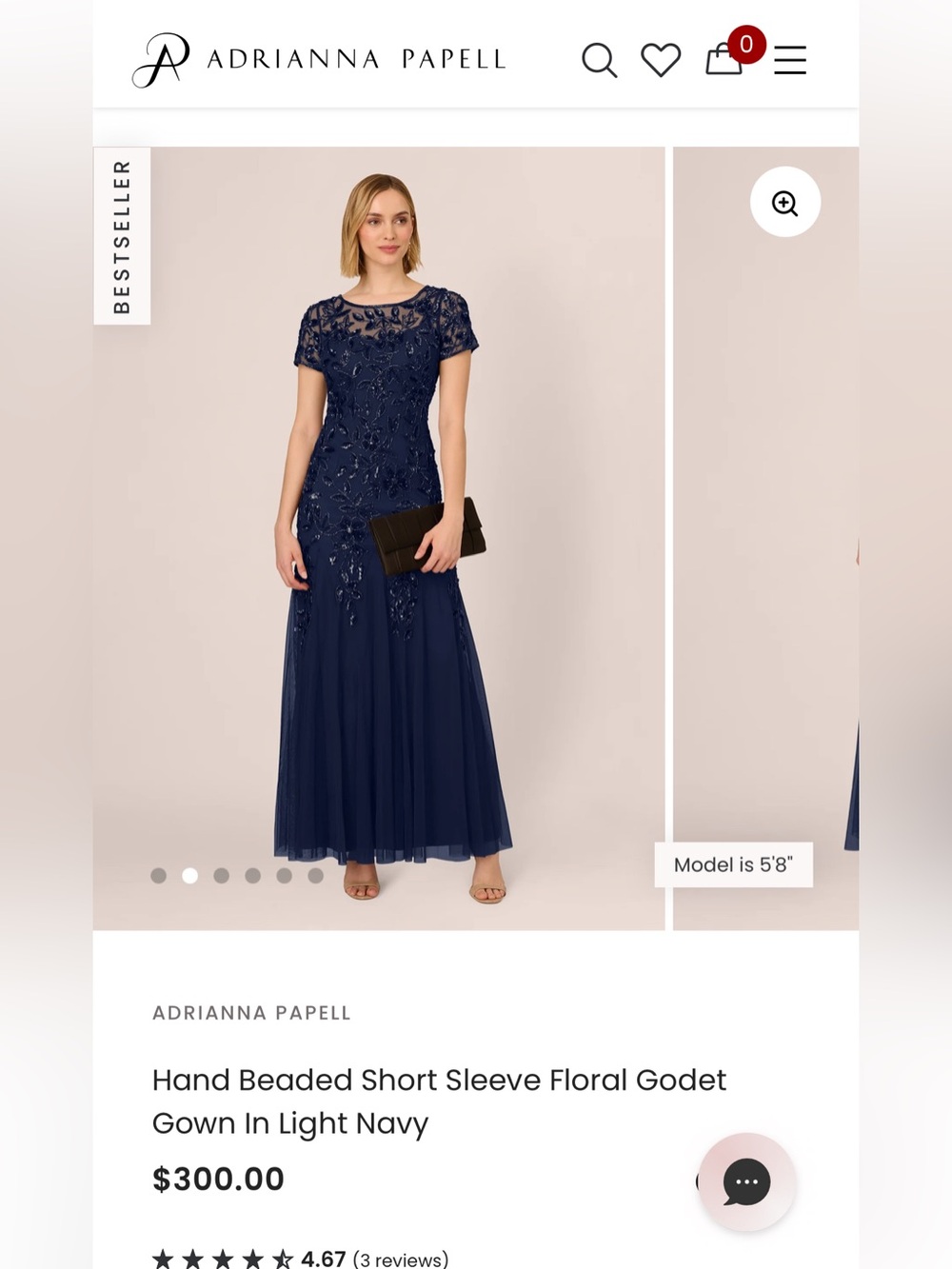 Adrianna Papell Navy Beaded Tulle Gown SZ 14 NWT Formal Evening Dress GALA MOB - Picture 8 of 13